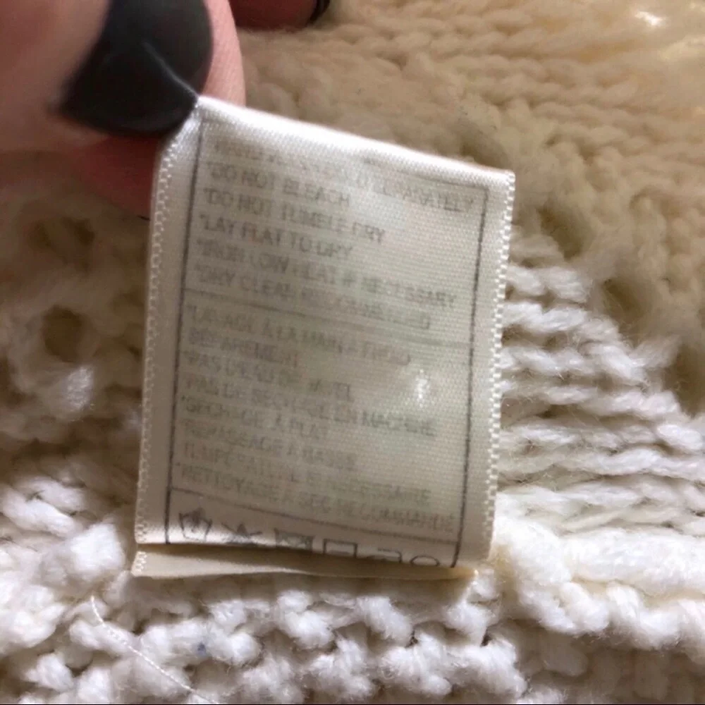 Jack by BB Dakota Open Knit V Neck Sweater Cream Size Medium - Picture 7 of 8